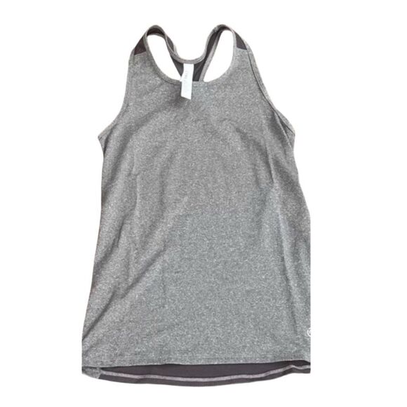 Coreio size XS racer  back tank top. Grey on grey color block .Polyester Lycra b - Picture 1 of 11